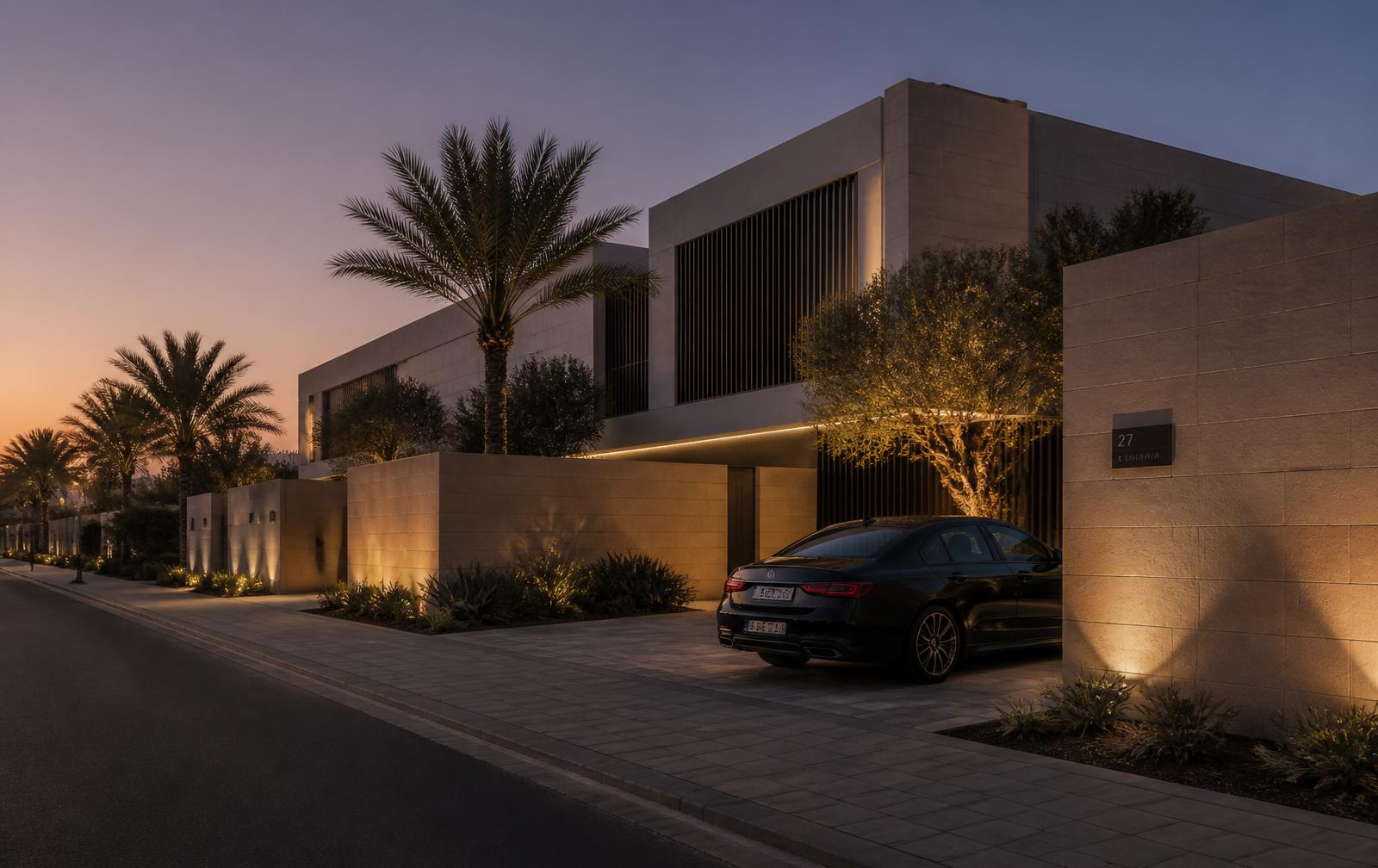 Dubai residence at dusk